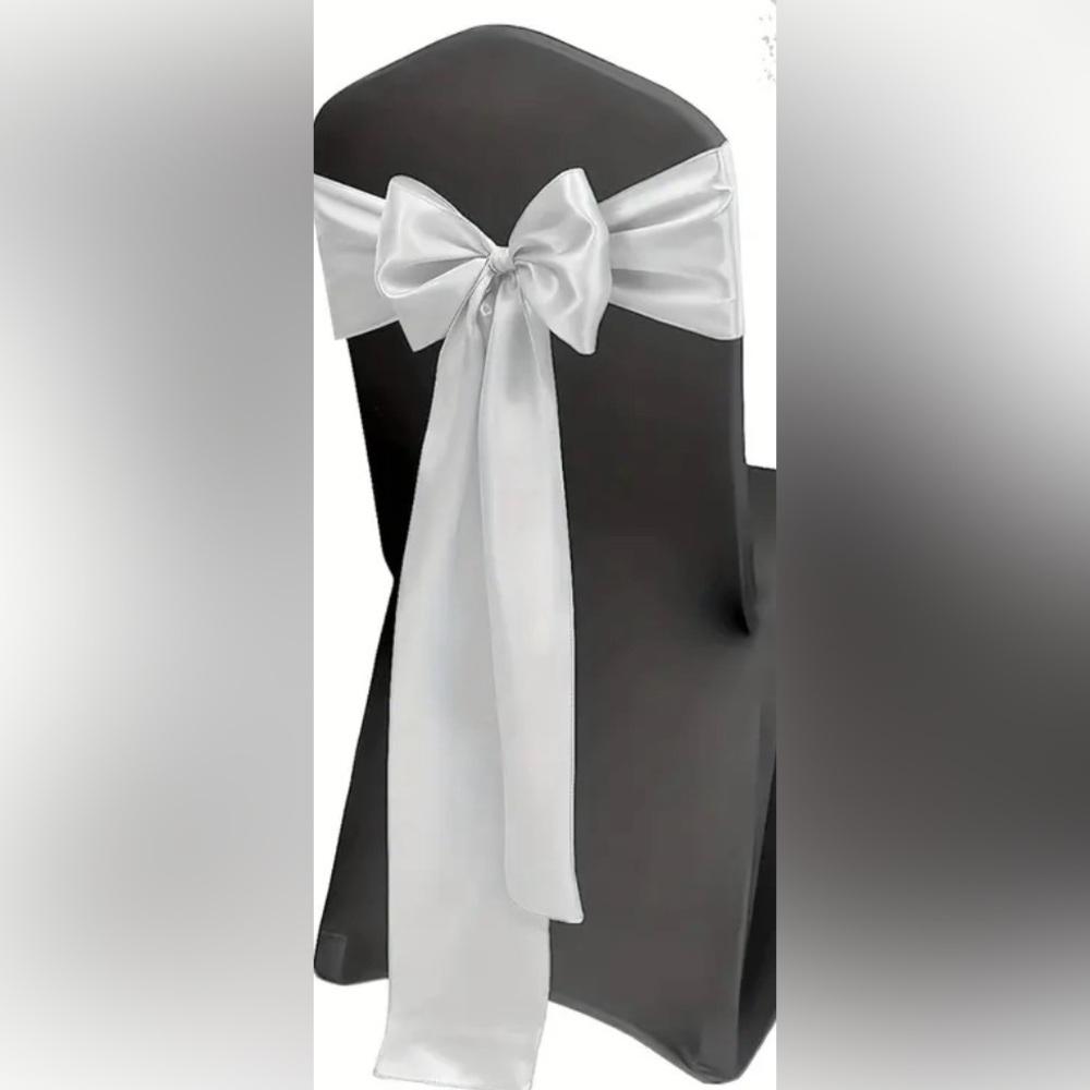 Satin Chair Bow for Universal Coverage NIP Bundle of 50 White - Picture 4 of 10